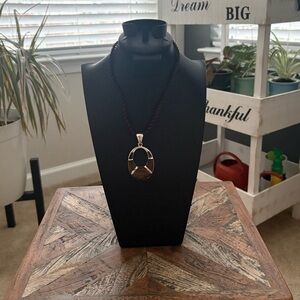 Vintage Artisan Sterling Silver Pendant – Tiger’s Eye & Natural Inlay